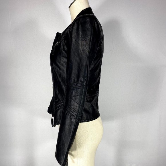 SOLD Blank NYC Black Faux Leather Moto Jacket Sz S - Picture 4 of 9